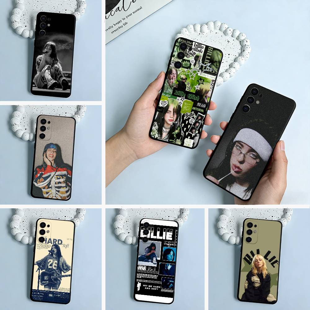 Gen Z talented singer-Billie E-Eilish Black Soft Silicone Phone Case for Samsung S25, S24, S21, S22, S23, S30, Ultra, S20, Lite