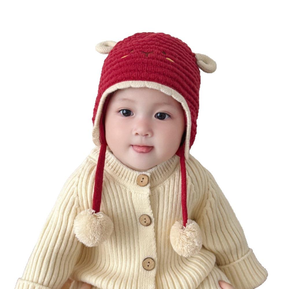 Lamb Design Kids Knit Hat Thick Knit Earflap Cap Comfort Baby Headwear Outdoor