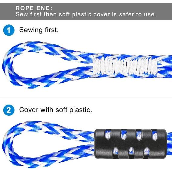 Heavy Duty Boat Tow Harness for Tubing, Stainless Steel Quick Connector, Self Centering Tow Rope for Water Sports Jet Ski Wakeboarding