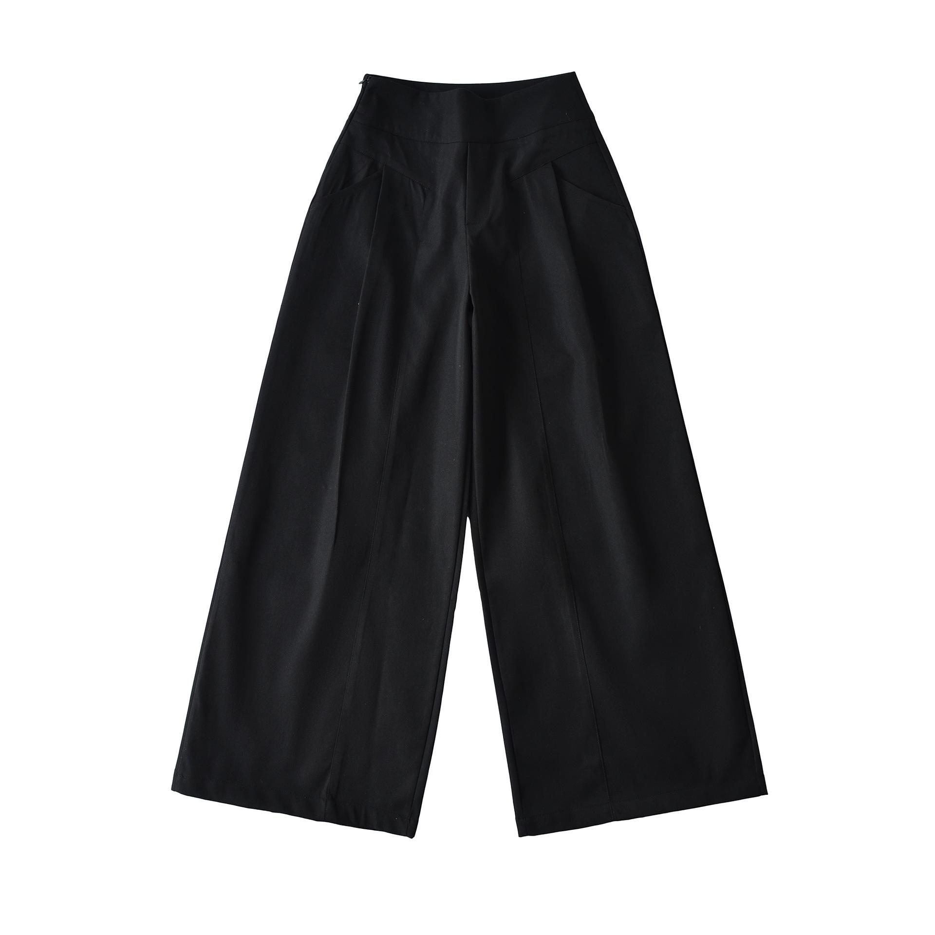 

Spicy Girl Women s Early Spring Wide-Leg Pants: Fashionable, Simple, Versatile, American-Style Casual Straight-Leg Sports Pants S чорний
