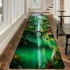 1pc 3D Japanese Garden Waterfall Runner Rug Non Slip  Floor Mat for Hallway Entryway Kitchen Bathroom Laundry Room Home Decor