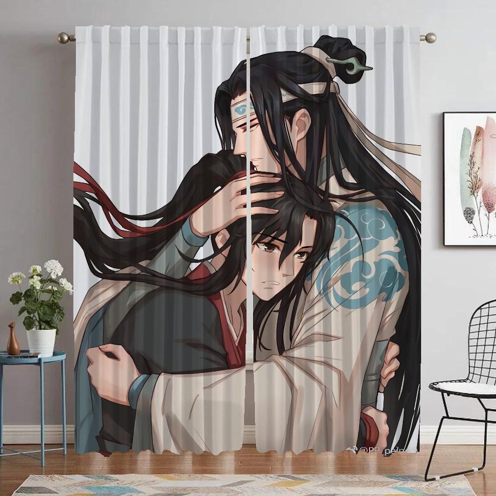 Küchenvorhänge für Kamera Mo Dao Zu Shi Tüll für Schlafzimmerabtrennung Wohnzimmervorhang Mückenschutzvorhänge 2 Stück Jalousien