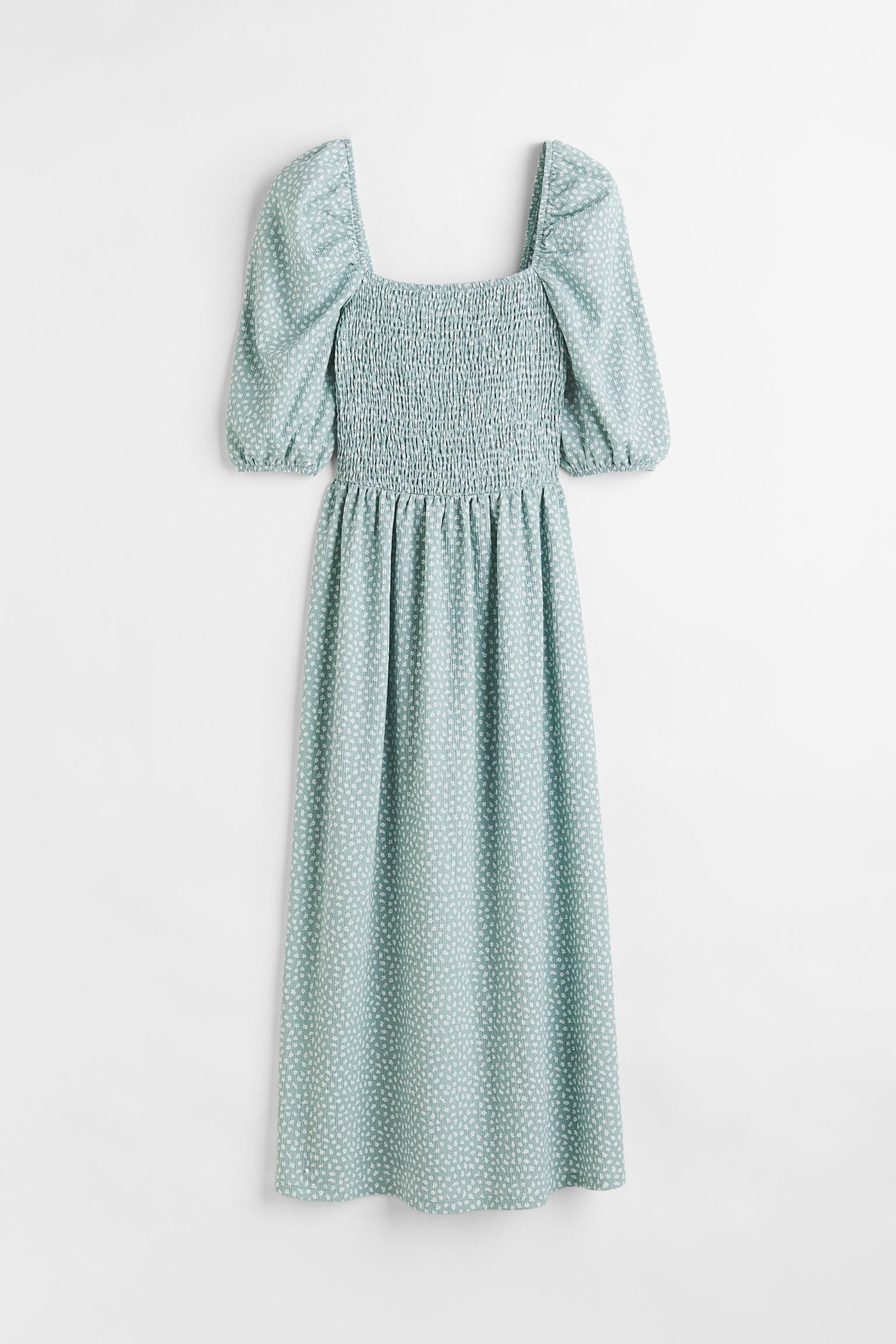 

Lacing-detail puff-sleeved maxi dress