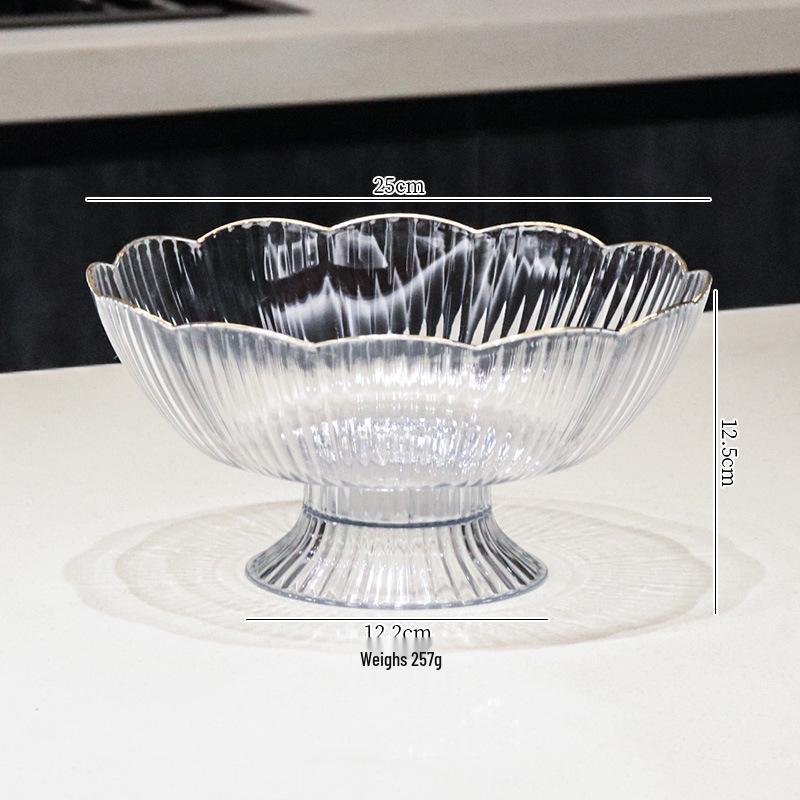 2023 Drenajlı Lüks Meyve ve Atıştırmalık Kasesi - Sehpa İçin Zarif ve Geniş