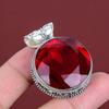 Faceted mozambique garnet pendant natural gemstone pendant 925 sterling silver pendant handmade jewelry vintage design pendant gifts for her
