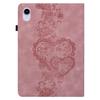For iPad Mini (2024)/(2021) Leather Case Heart Imprint Foldable Stand Card Slot Stylus Holder Tablet Cover