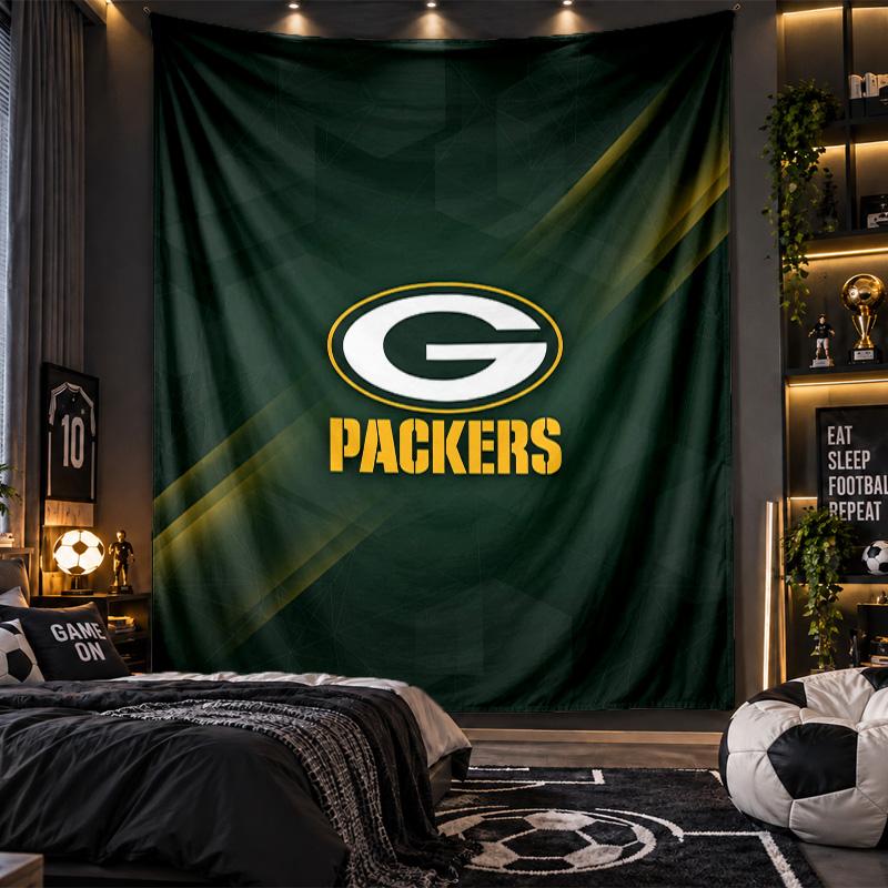 Wall Hanging Tapestry Green Bay Packers Print Cloth for Living Room Bedroom Home Decor