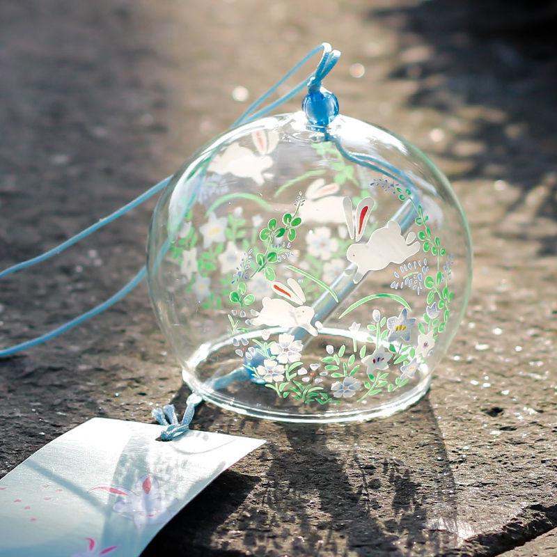 Cherry Blossom Glass Wind Chime - DIY Transparent Hanging Ornament