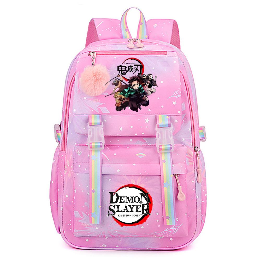 Cartoon Niedlich Dämonentöter Bedruckter Rucksack mit großem Fassungsvermögen für Teenager Schüler Rucksack Schultasche Reisetasche Geschenk