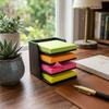 Layer-Divided Memo Pad Holder Stackable Note Storage Box Square Note Compatible  Desktop Use