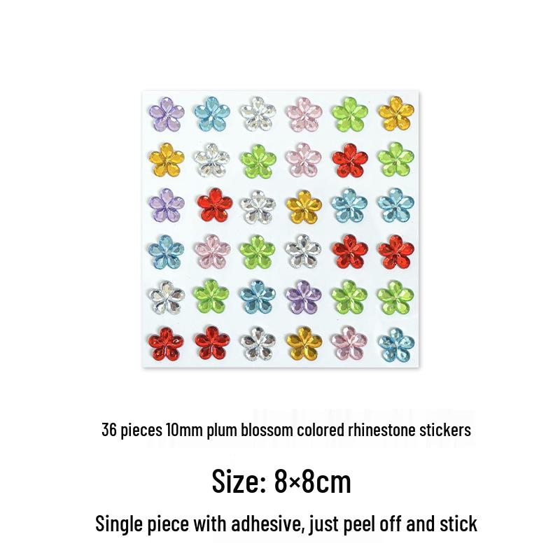 Gem Stickers: Kids' 3D Acrylic Crystal DIY Rhinestone Decorations, Colorful Cross-Border Designs for Girls