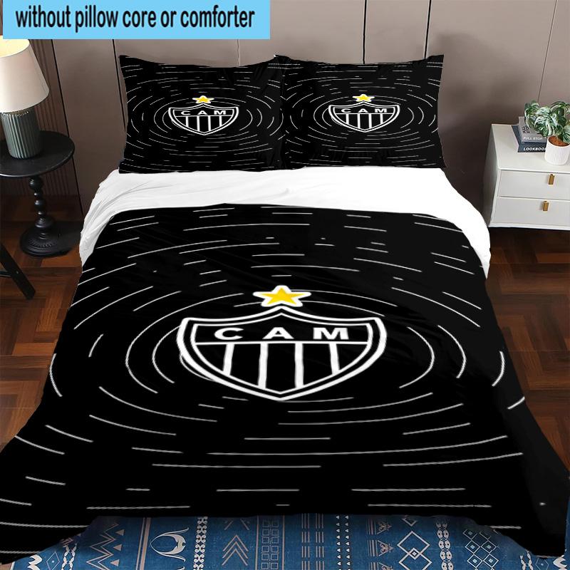 3er Set Bettwäsche Clube Atlético Mineiro Mit Wappen Bettbezug Verschluss Enthält 1 Bettbezug & 2 Kissenbezüge Bettwäsche Sets Heimdekoration Geschenke