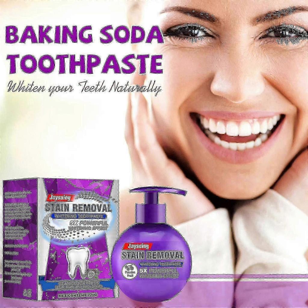 Jaysuing Blueberry Passion Fruit Brightening Teeth Toothpaste - Baking Soda Pressed Oral Care |