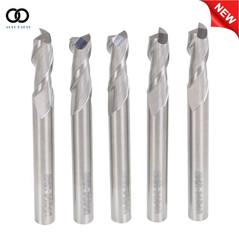 5 PCS 1/4" 2 Flute Carbide End Mill 2-1/2" Overall Length New