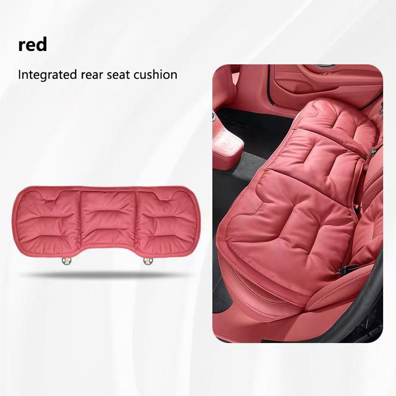 For Tesla Car Cushion Seat Cushion Backrest Single Piece Nappa Leather Breathable Velvet Four Season Universal Auto Interior