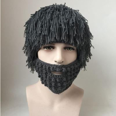 Perucă Barbă Pălării Hobo Savant nebun Rasta Omul peșterilor Tricotat manual Seci calde de iarnă Bărbați Femei Halloween
