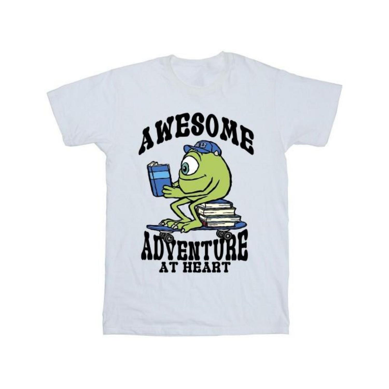 Monsters Inc Girls Reading Awesome Mike Wazowski Cotton T-Shirt S
