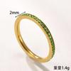 Simple Trendy Colorful Rhinestones Stackable Rings for Men Women Couple Stainless Steel Lucky Birthstone Birthday Gifts Jewelry