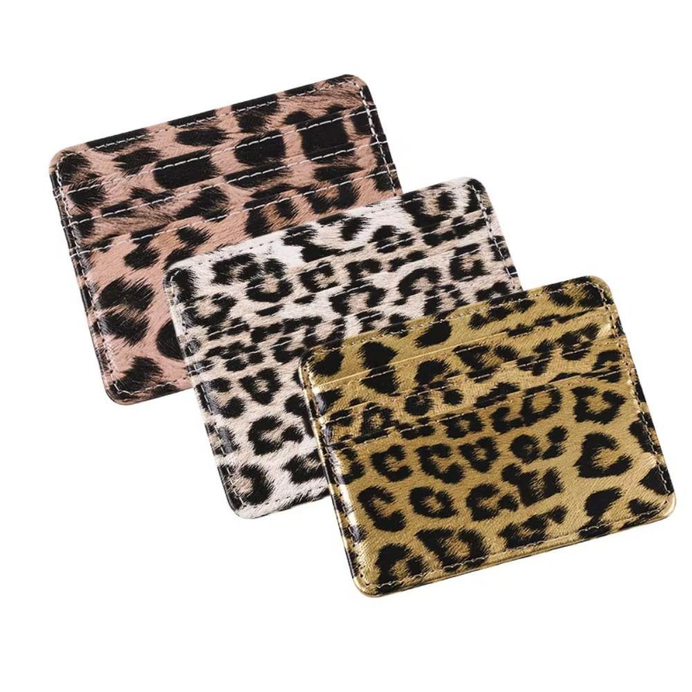 Classics PU Leather Leopard Print Card Wallet Slim Multi Slot Cards Holder Card Cover Purse Daily Essentials