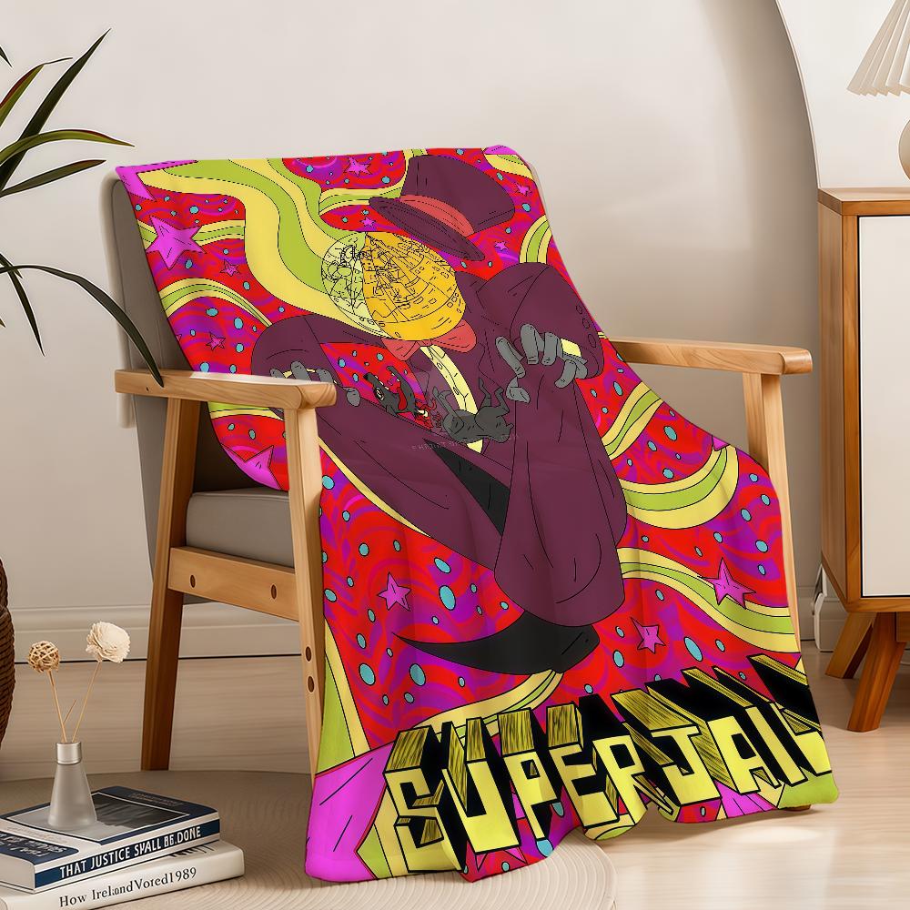 Cartoon S-Superjails Blanket Throw Super Cosy Plush Living Room Sofa Couch Childish Birthday Gifts