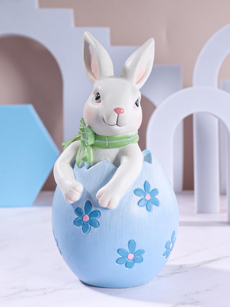 Rzeźba Zajączka Wielkanocnego, Urocza Statuetka Zwierzątka, Kreatywna Figurka Królika, Idealna na Święta Wielkanocne i Prezenty Imprezowe