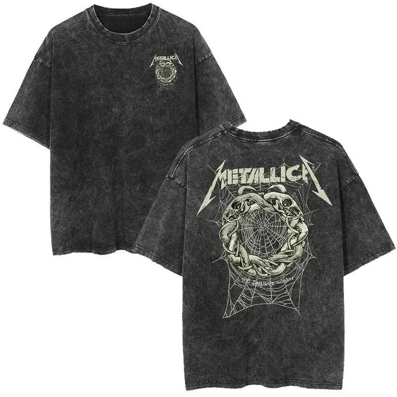 

Metallica ...And Justice for All Леді Правосуддя Двостороння Графічна Принт Вінтажна Прана Оверсайз Важкий Метал Гурт Вуличний Одяг Футболка M