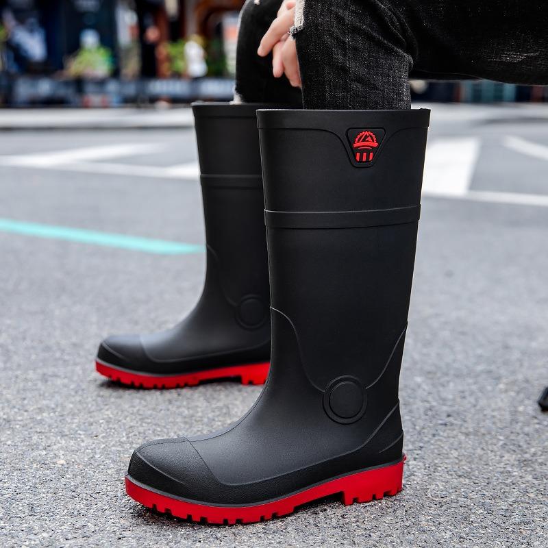 Smash-proof and Stab-proof Labor Protection Rain Shoes Medium Tube Men-large Size Rain Boots Steel Head Steel Sole Safety Labor Protection Water Shoes