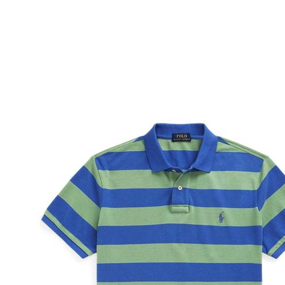 Polo Ralph Lauren SS22 Striped Color Block Slim Fit Short Sleeve Polo Shirt Men Tops Green MNPOKNI1N821585-300