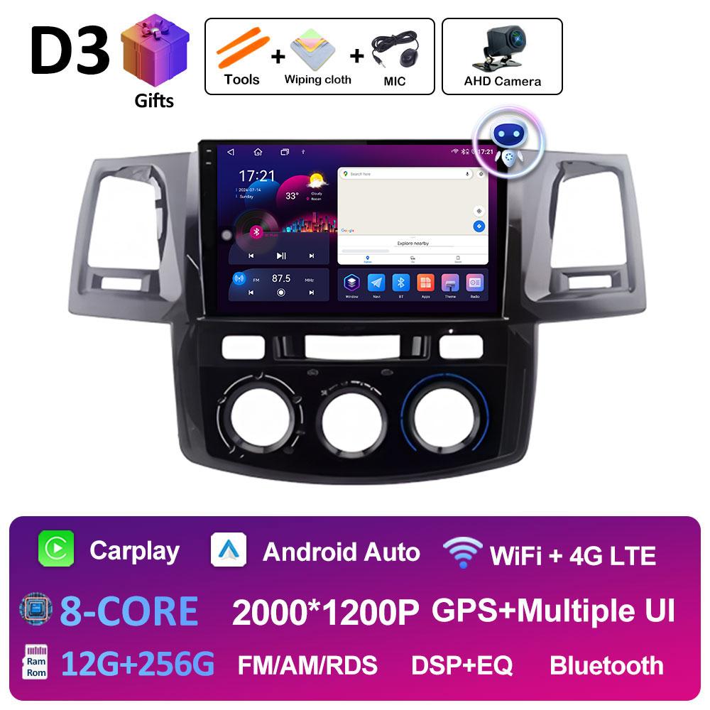 Smart System Wireless Carplay For Toyota Fortuner HILUX Revo Vigo 2007 2018 2019 - 2015 Android OS Car Multimedia Radio Player