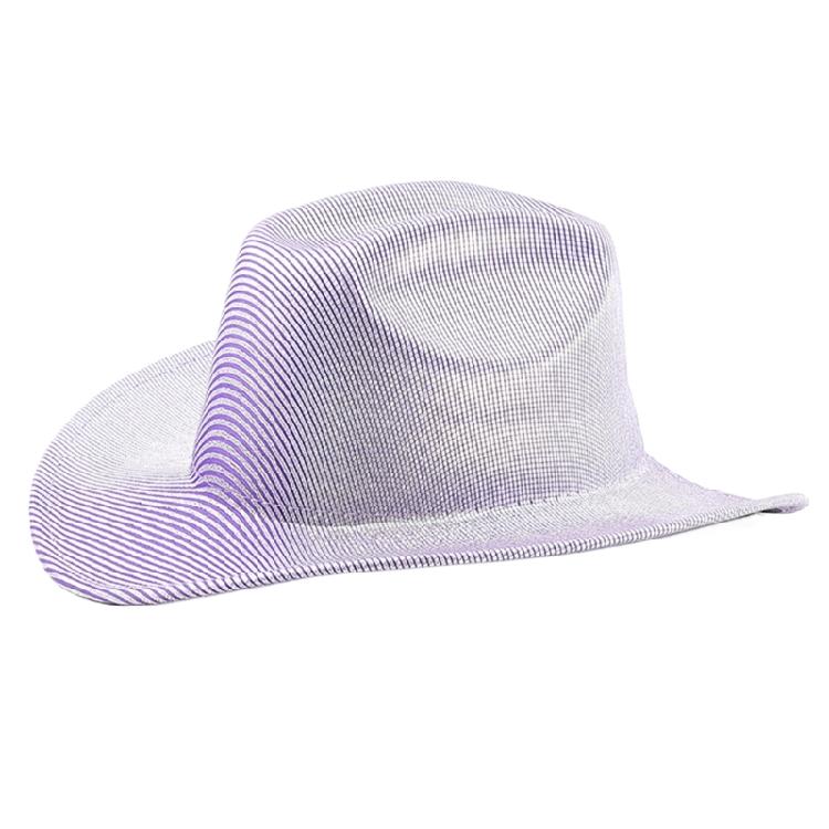 Fluorescence Western Hat Large Brims Knight Hat Cool Nightclub Hat Party Supply Large Brims Hat Shimmering Travel Sun Hat