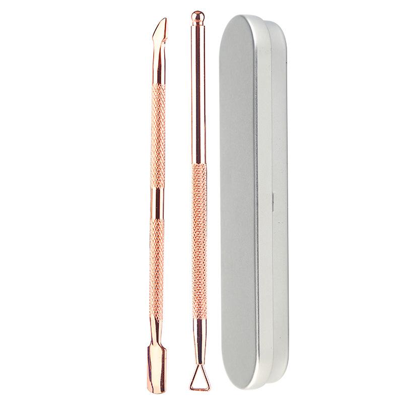 In-Stock Stainless Steel 2-Piece Nail Polish Remover & Cuticle Pusher Set