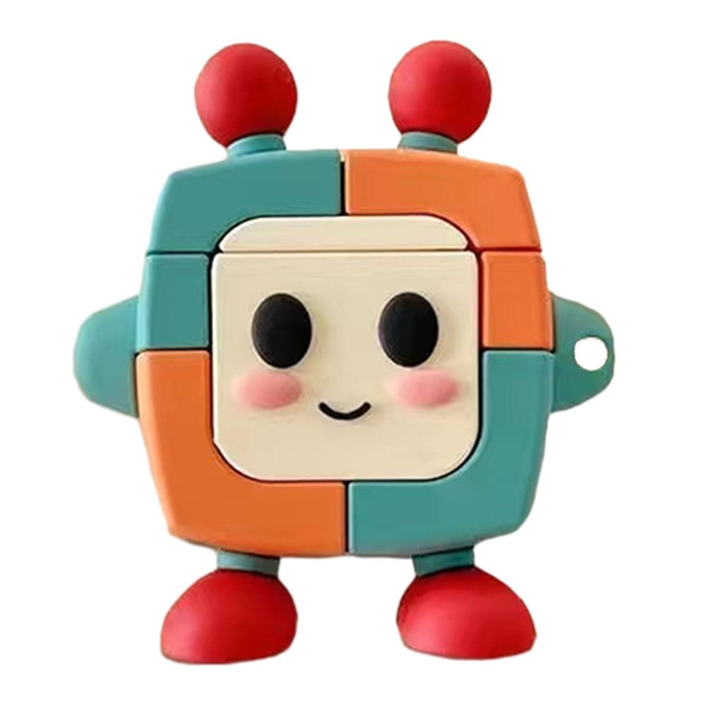 

For Apple AirPods with Wireless Charging Case (2019)/AirPods with Charging Case (2019)/(2016) Cute Cartoon Silicone Cover Color Robot