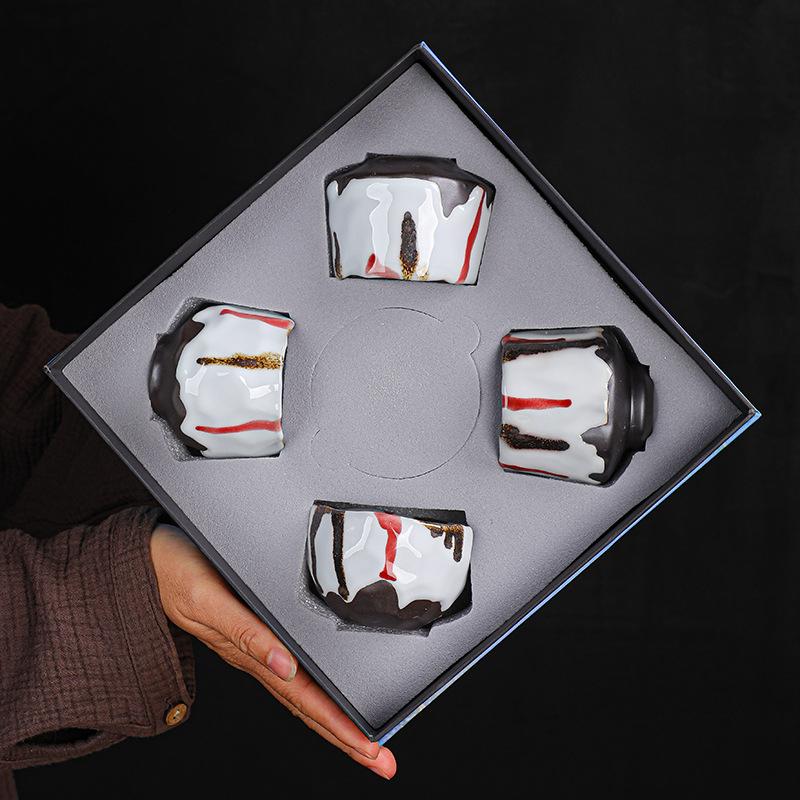 Wabi-sabi Tea Cup Handmade Japanese Retro Coarse Pottery Coffee Cup Cross-border Ceramic Tea Cup Household Water Cup Zen