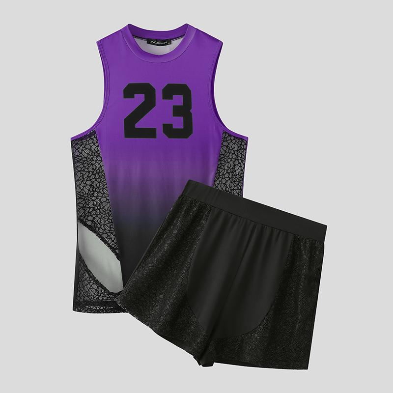 INCERUN Two Pieces Men Long Sleeve Lace-up Thin Blazer Long Straight Pants Loose Sets