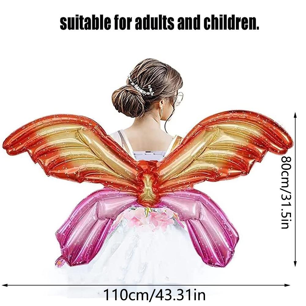 

New 4pcs Colorful Butterfly Wings Balloons for Butterfly-Themed Party Decoration