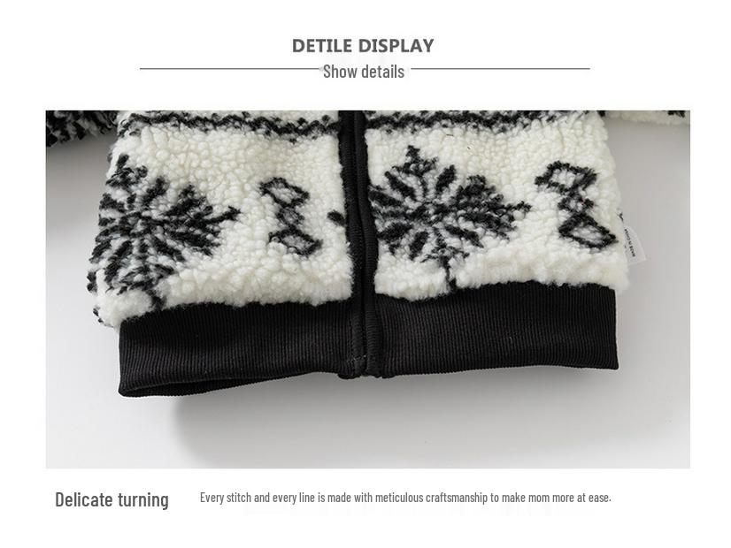 Infant Hooded Velvet-Lined Cotton Jacket - Autumn/Winter Outerwear for Toddlers, Warm First Birthday Outfit