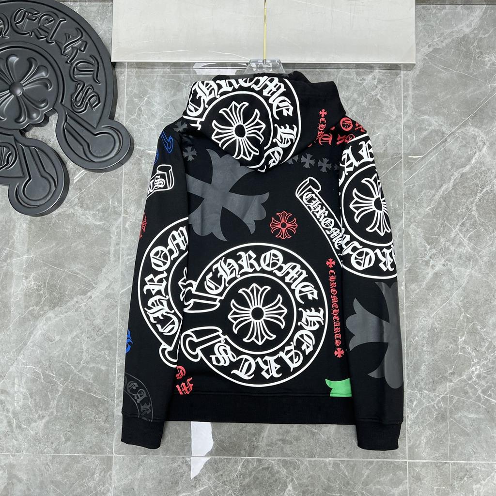 8616 CHROME HEARTS 2025 New Spring and Autumn Plus-size Thin Style Classic Style Logo Hooded Sweatshirt for Couples
