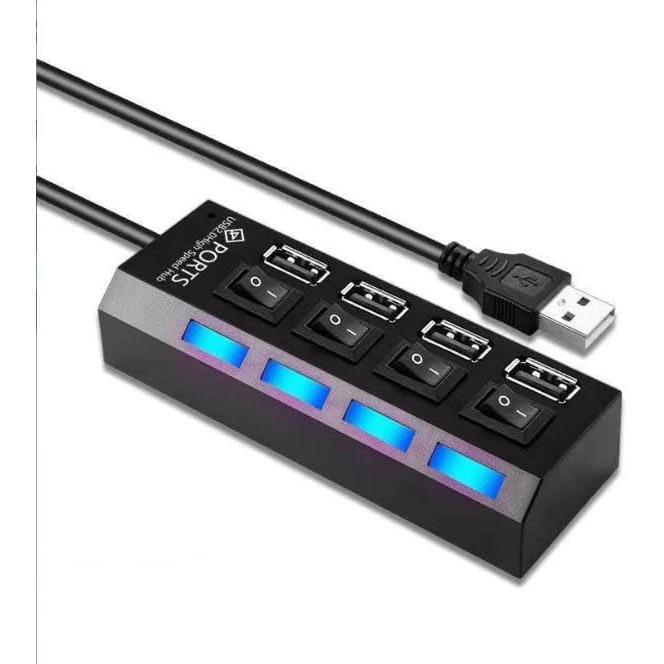 USB 2.0 Hub 4 Ports USB Hub 480Mbps High Speed Data Transmission USB Hub Self Powered/Bus Powered USB 2.0 Expansion with Independent Switch