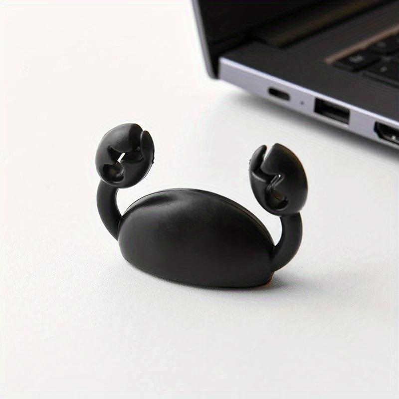 Cute Crab Cable Organizer Clip Data Cable Stand Mobile Phone Charging Cable Organizers Fixer Desk Self-Adhesive Wire Tidy Holder