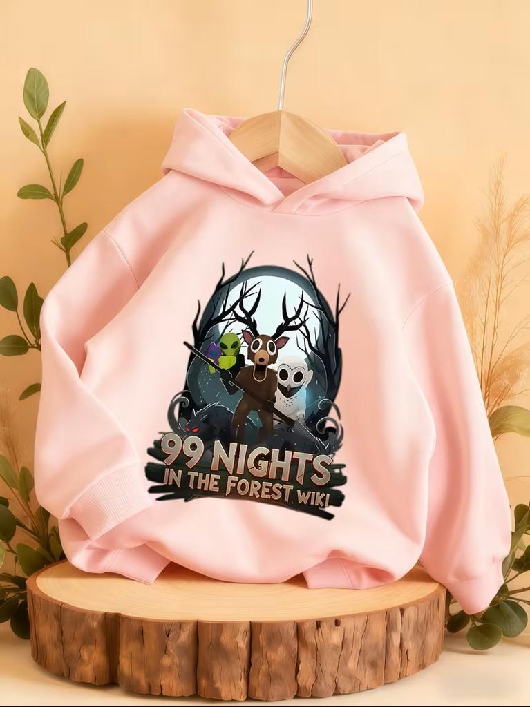 Game 99 Nights In The Forest Printe Hoodie Fashion Girls Boys Casual Sweatshirts Pullover Cartoon Anime Outerwear Kids Clothes