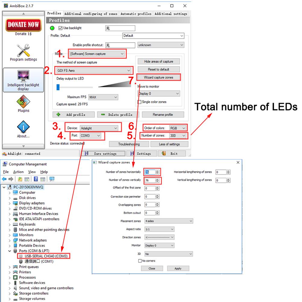LED Strip Smart LED Strip TV PC Back Lighting Computer Display 1 Meter