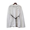 Thickened Fur Integrated Medium and Long Cape Coat Autumn and Winter New Belt Shawl Coat Women