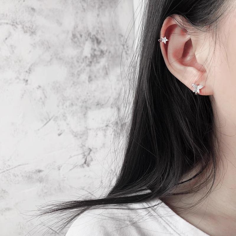 VENTFILLE 925 Sterling Silver Stars Zircon Hoop Earring for Women Extremely Small Sweet Simplicity Trend Jewelry Gift Dropship