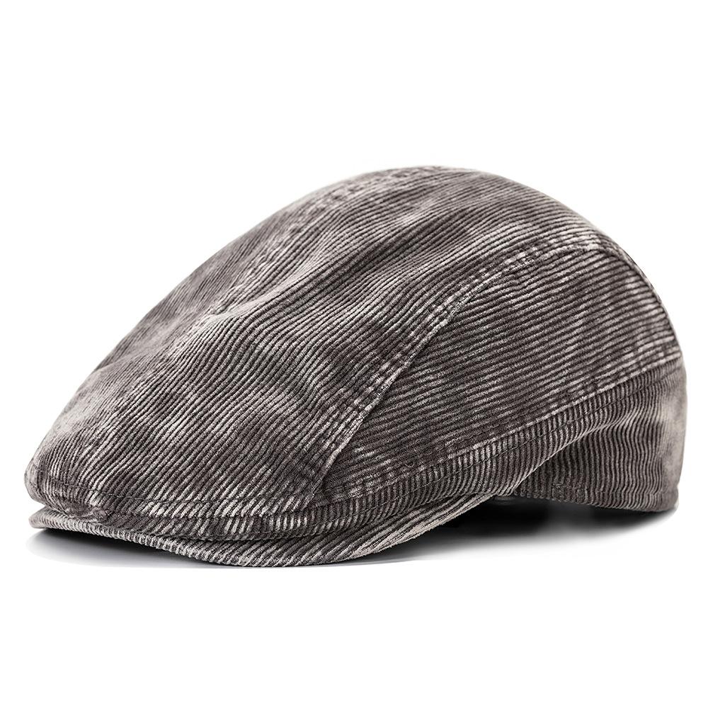 Corduroy Forward Hat Vintage Men Peaked Cap Beret Women's Tie-Dye Anti-Wearing Cap