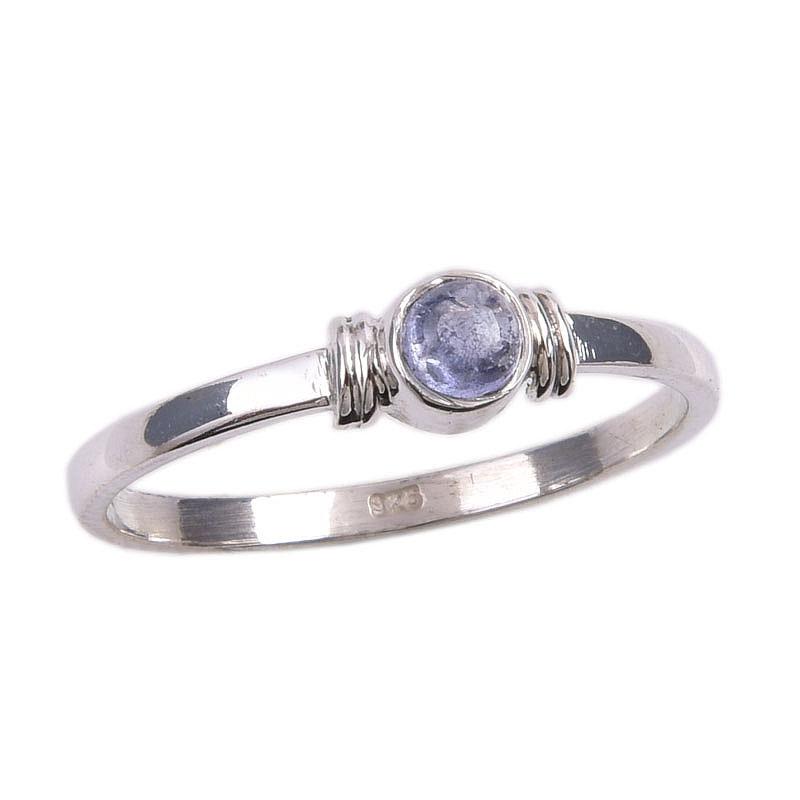 Natural Tanzanite Gemstone 925 Solid Sterling Silver Jewelry Ring Size 8 Q1s38