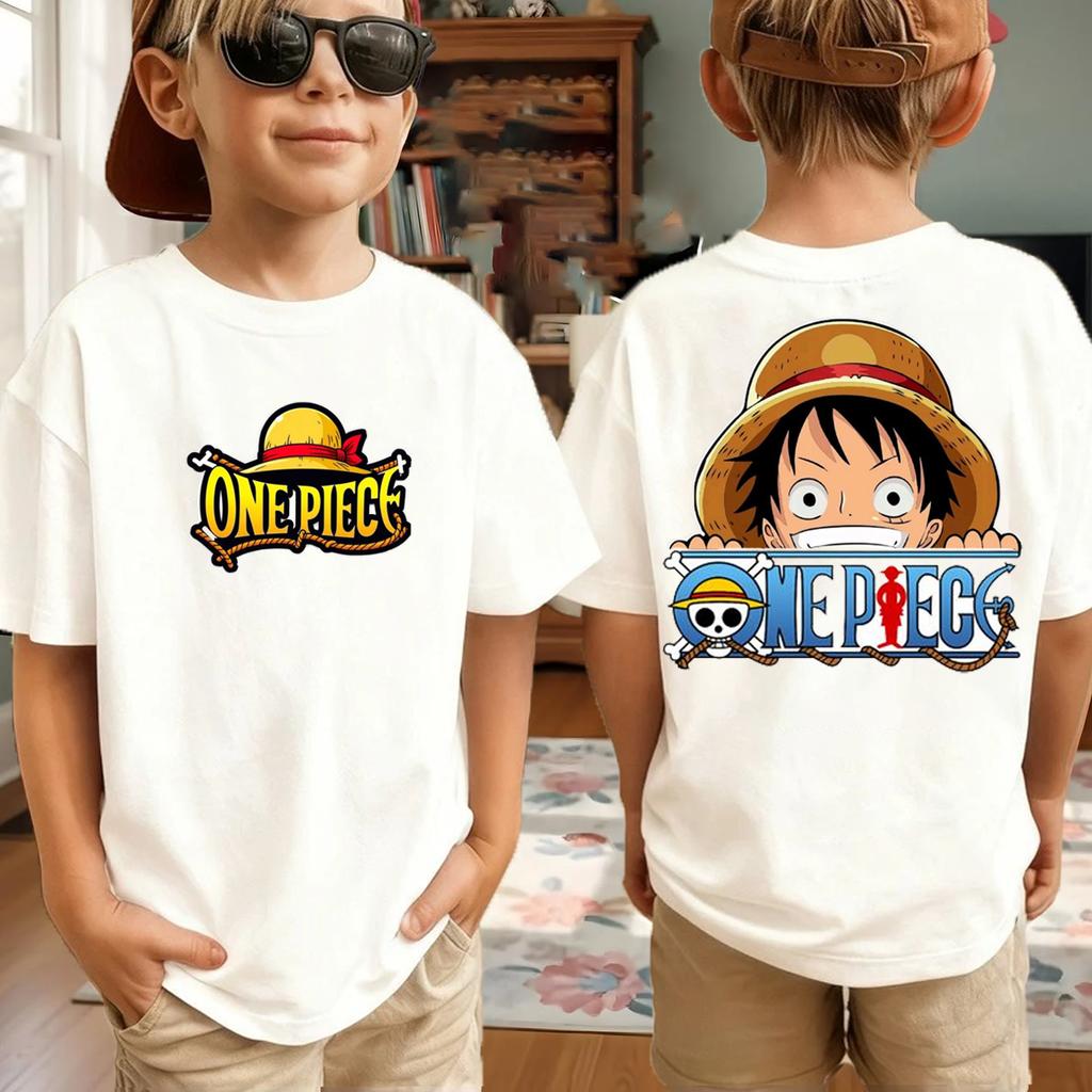 New One Piece Japanese Anime Printed Men's T-Shirt Roronoa Zoro Boy Children's Harajuku Short Sleeve Kids Luffy T-shirt Clothing