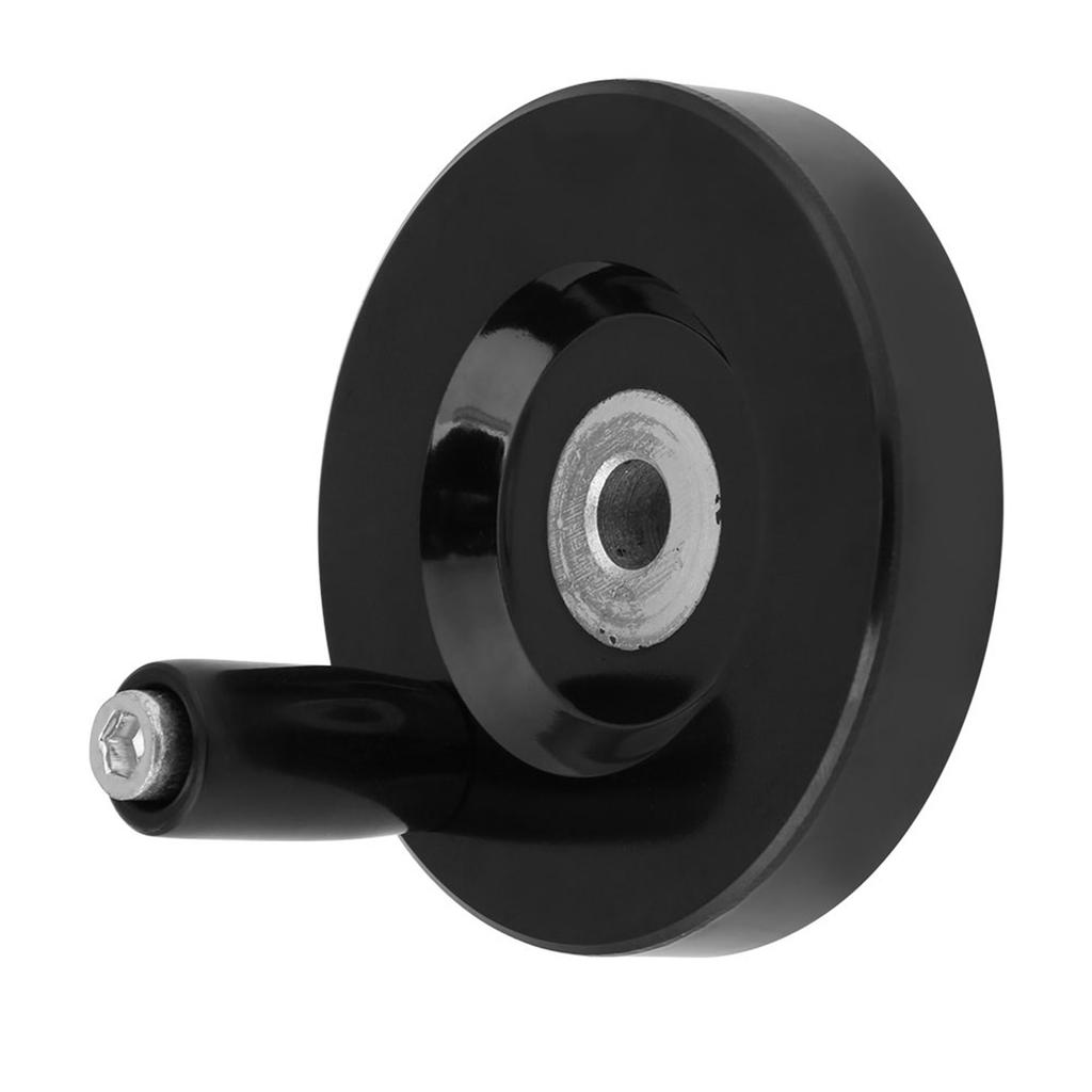 1 Pcs Black Lathe Milling Machine Rear   Hand Wheel With Revolving Handle(8 X 63mm)