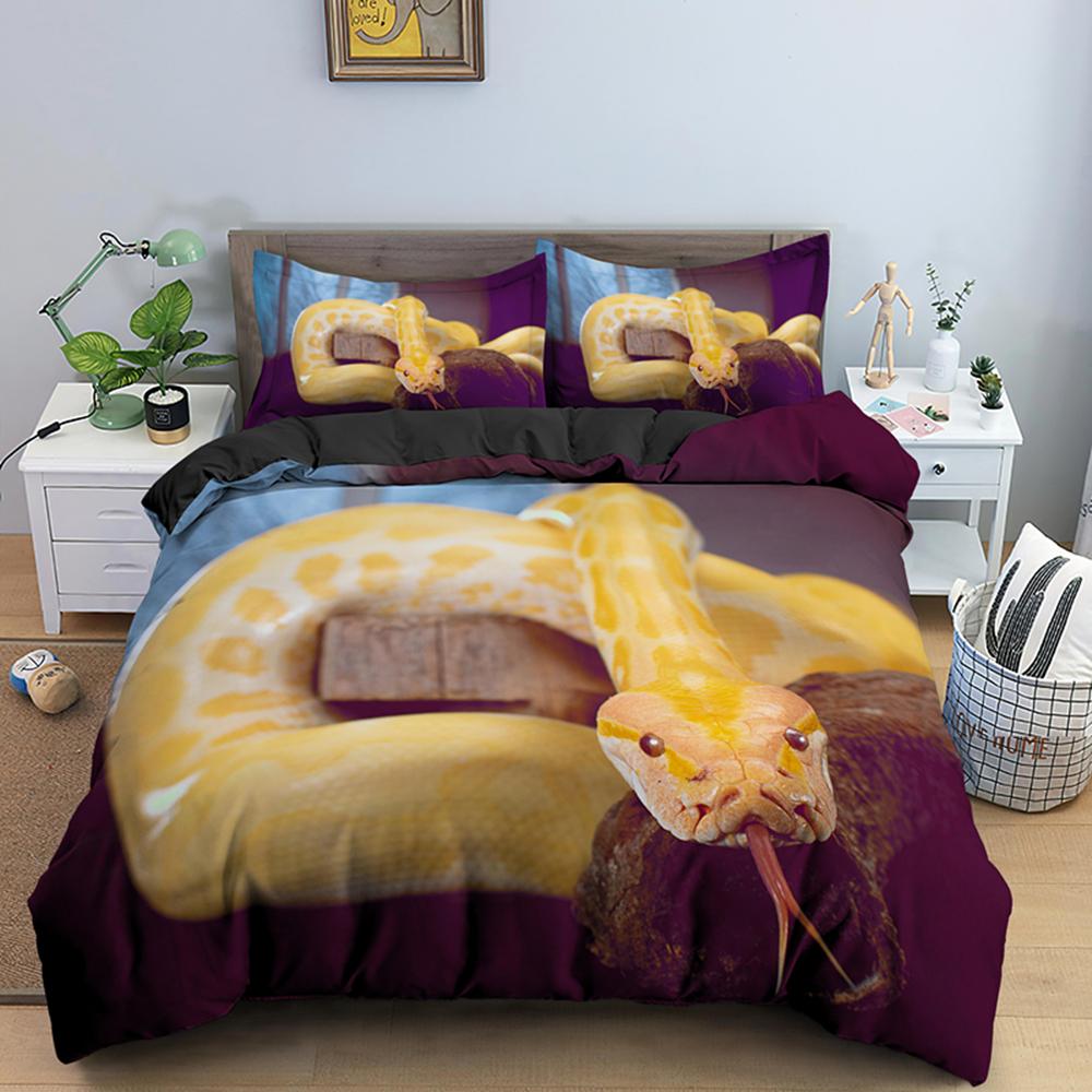 Original Snake Pattern Duvet Cover Set King Size Snake Bedding Set With Pillowcase Quilt Cover 2/3PCS Bedclothes Comforter Cover
