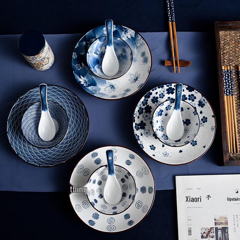 Jutaoren Kanagawa Blue Wave Ceramic Dinner Set