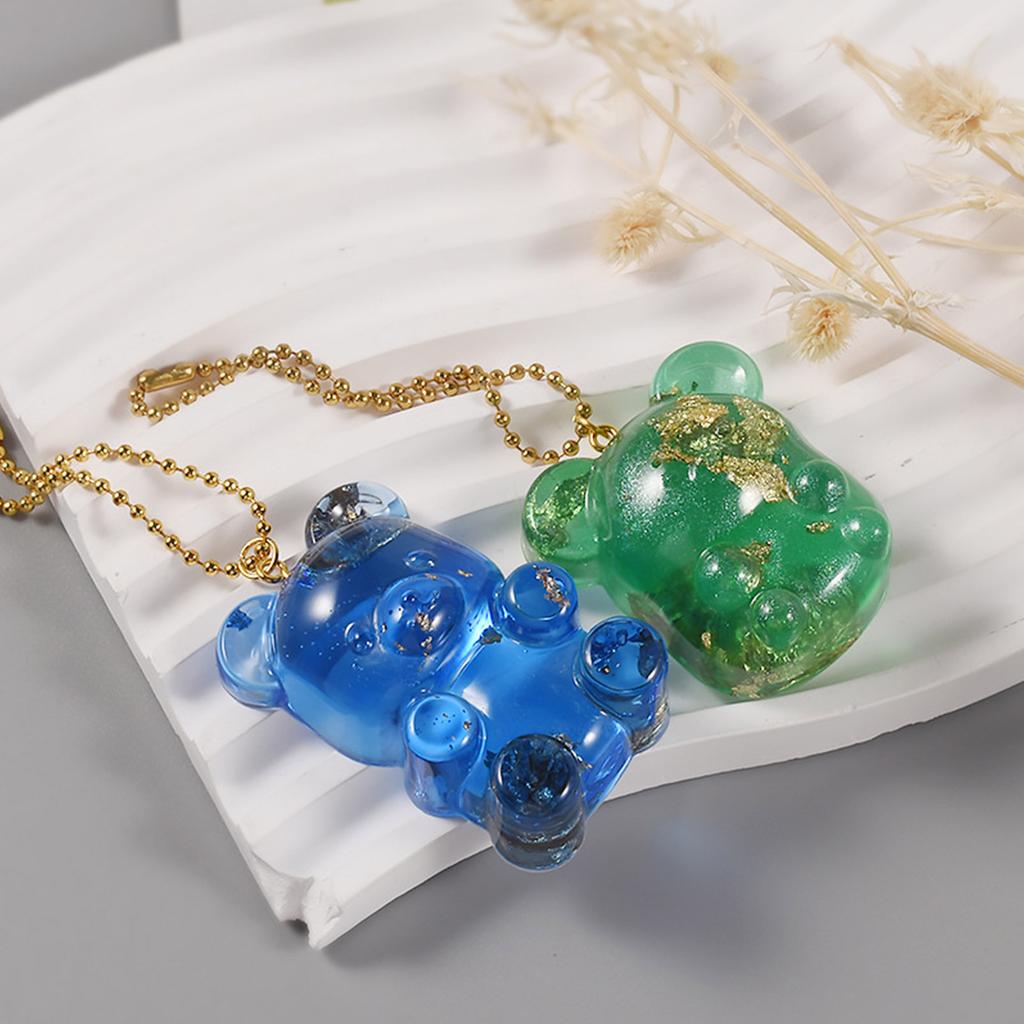 3D Animal Silicone Molds Epoxy Resin Casting Molds Semi-dimensional Bear Molds for Jewelry Craft DIY Keychain Making